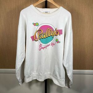 Lee Women's Vintage 90’s Bally’s Shape Your Life Crewneck Sweatshirt White Large